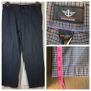 Dockers Straight Fit Plaid Casual Pants 33x30‎ (33x29) Fun Work Preppy Academia